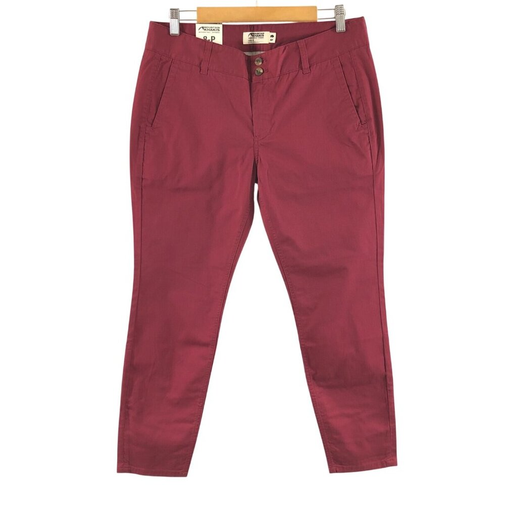Mountain Khakis Womens Sadie Skinny Chino Pants Mid Rise Stretch Red Size 8P